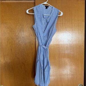 JCrew Blue Striped Sleeveless Dress